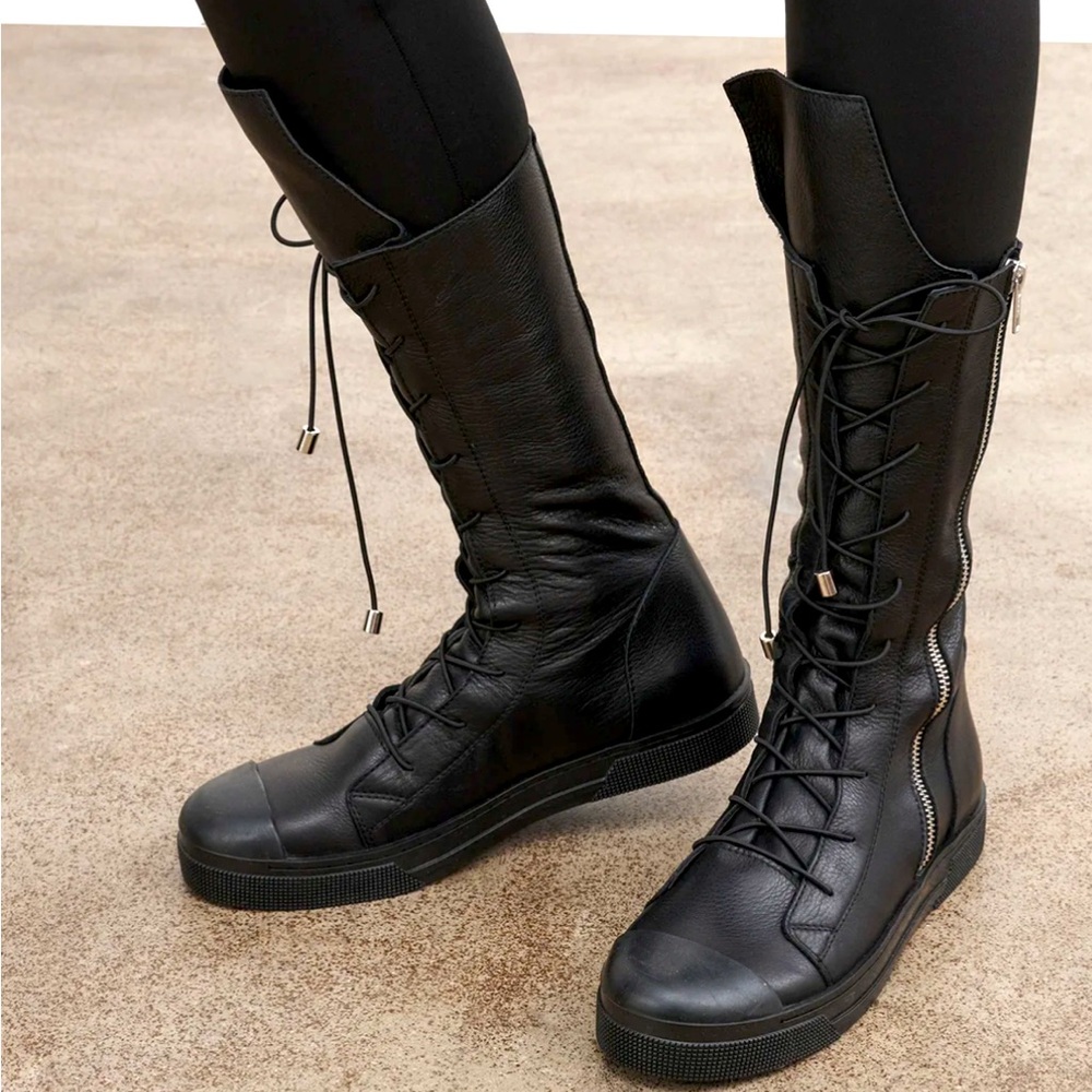 Black size 10 sneaker style boot. Very cute